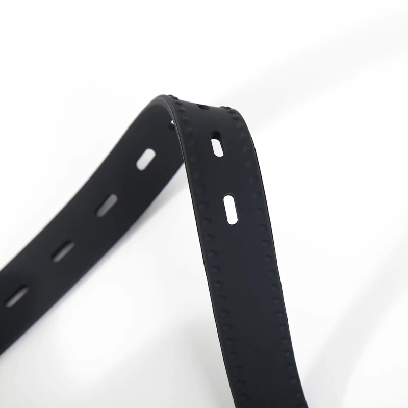 Close-up of silicone O-ring gag strap highlighting soft, flexible material and buckle design