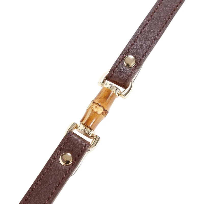 Bamboo and PU leather restraint connecting points for collar, wrist, and ankle cuffs