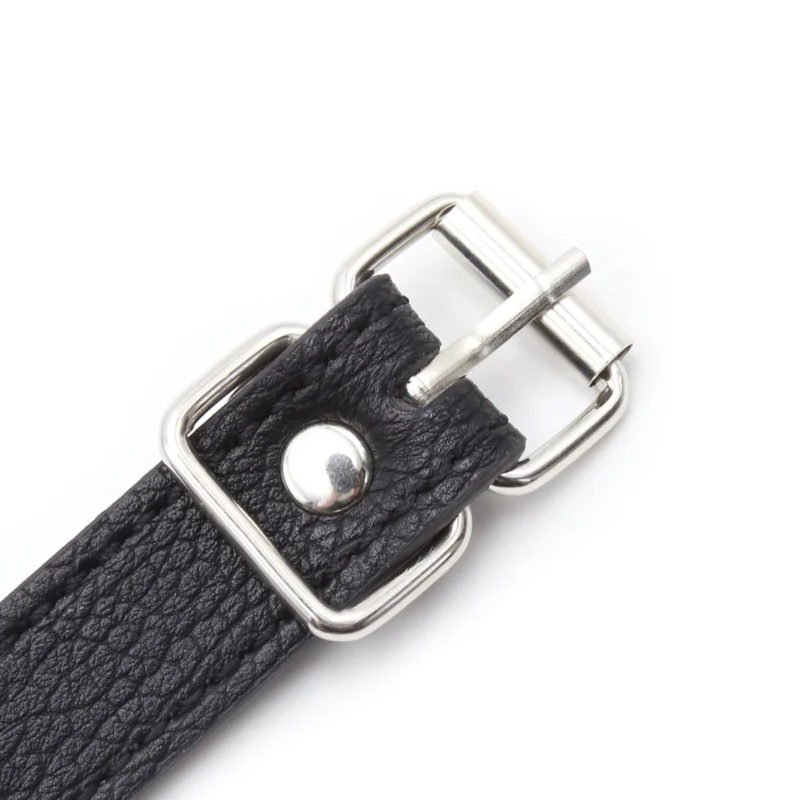 Metal buckle and strap details of Dual Intimacy Ball Gag