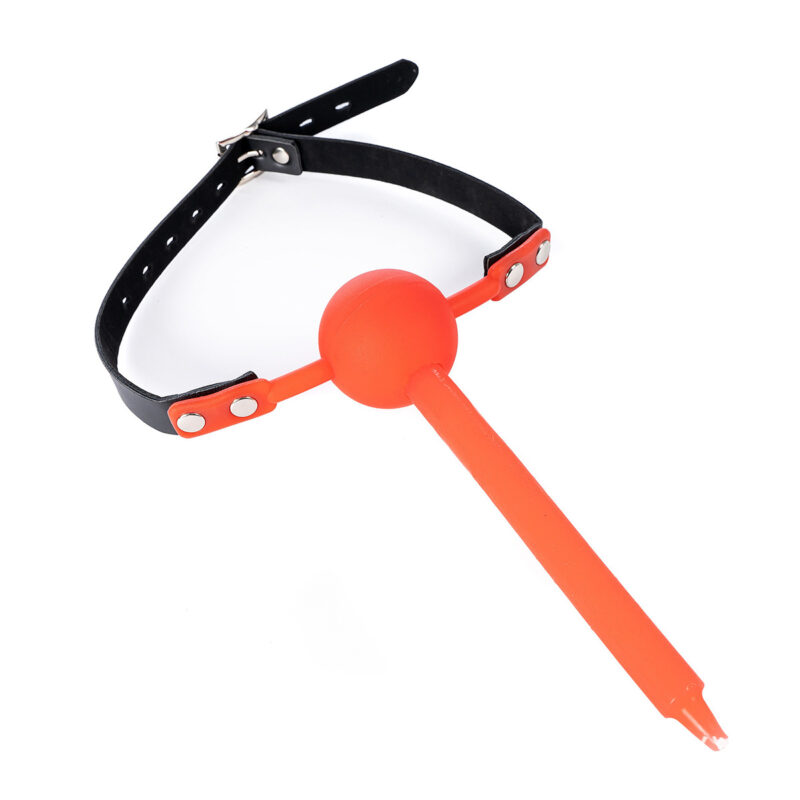 Bondage Gag with Candle Hole – Single Strap with low-temperature candle inserted in center opening
