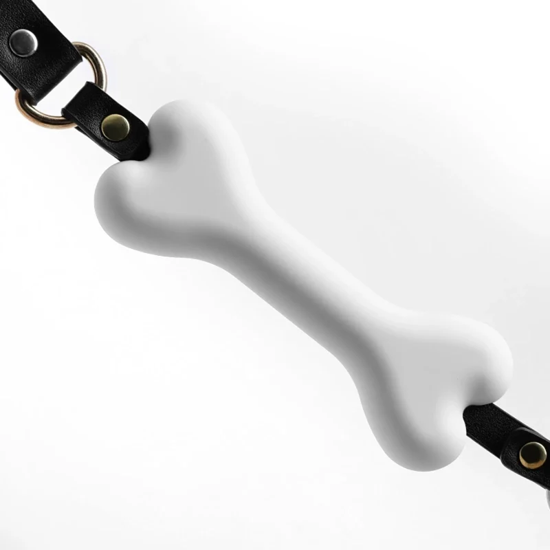 Close-up of silicone mouth gag showing smooth surface and texture details