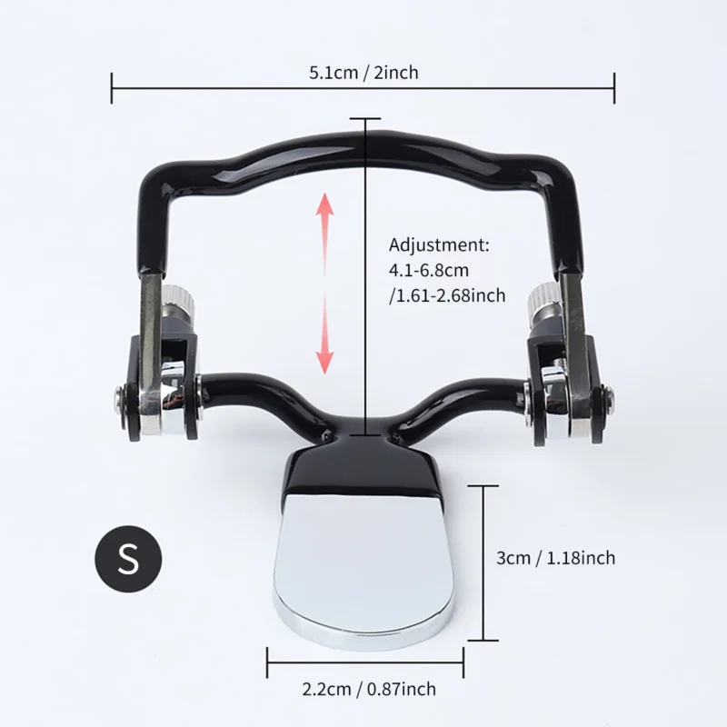 Size S metal open mouth gag with dimensions for precise mouth opening control