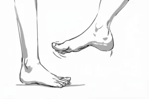 Foot tap demonstrating a non-verbal gag stop signal
